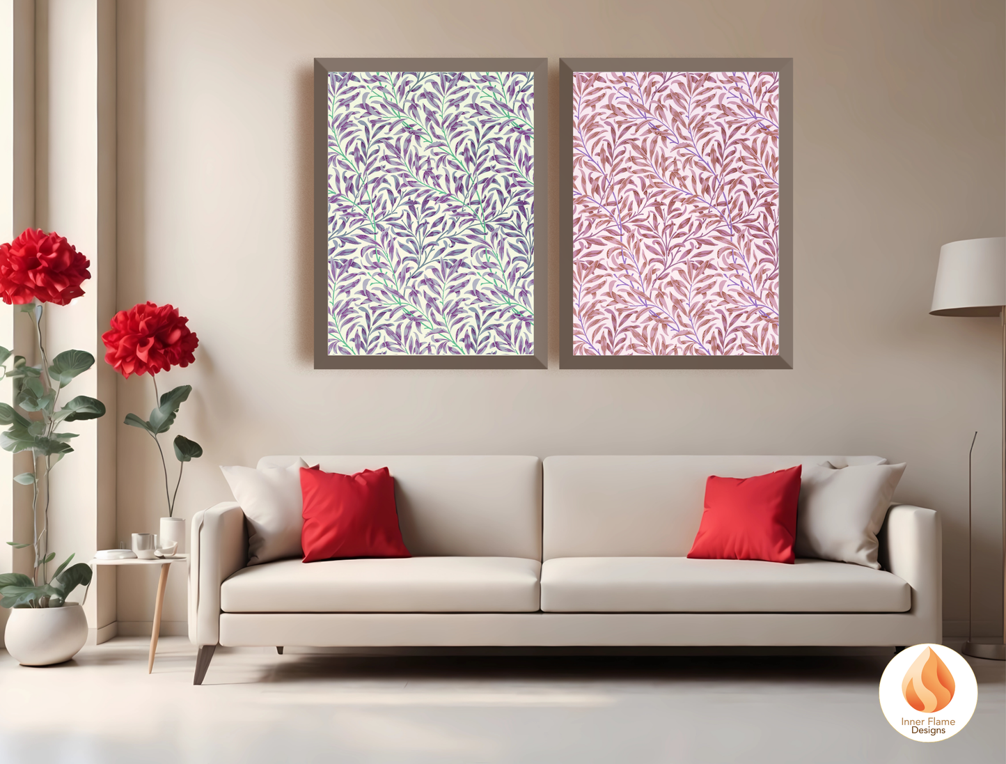 William Morris Inspired Designs - "Willow Bough" | Abstract Botanical Art for Modern Home Design |