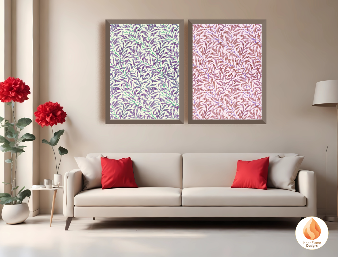 William Morris Inspired Designs - "Willow Bough" | Abstract Botanical Art for Modern Home Design |