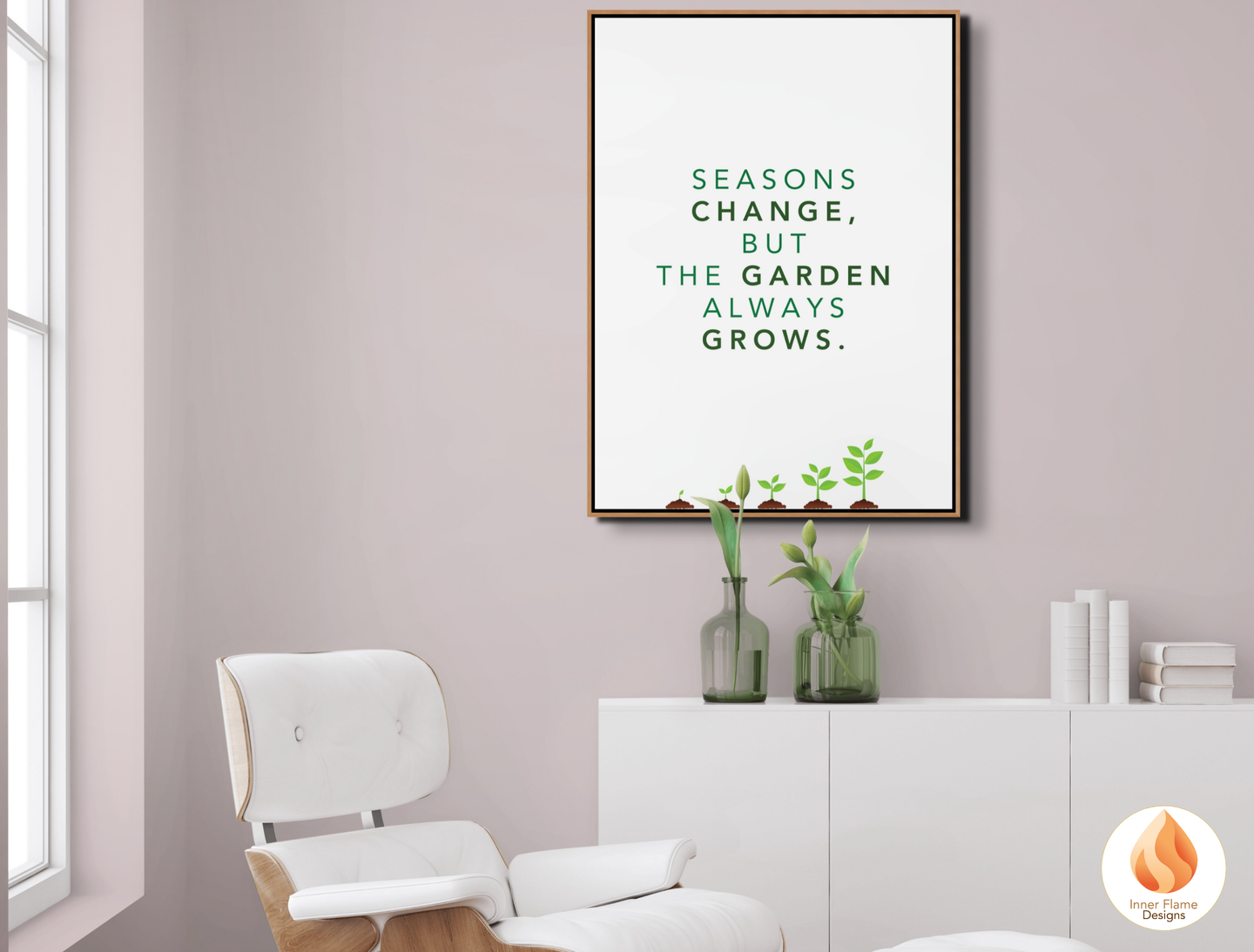 Motivational Poster with Nature-Inspired Quote 7 - "Seasons Change, But The Garden Always Grows"