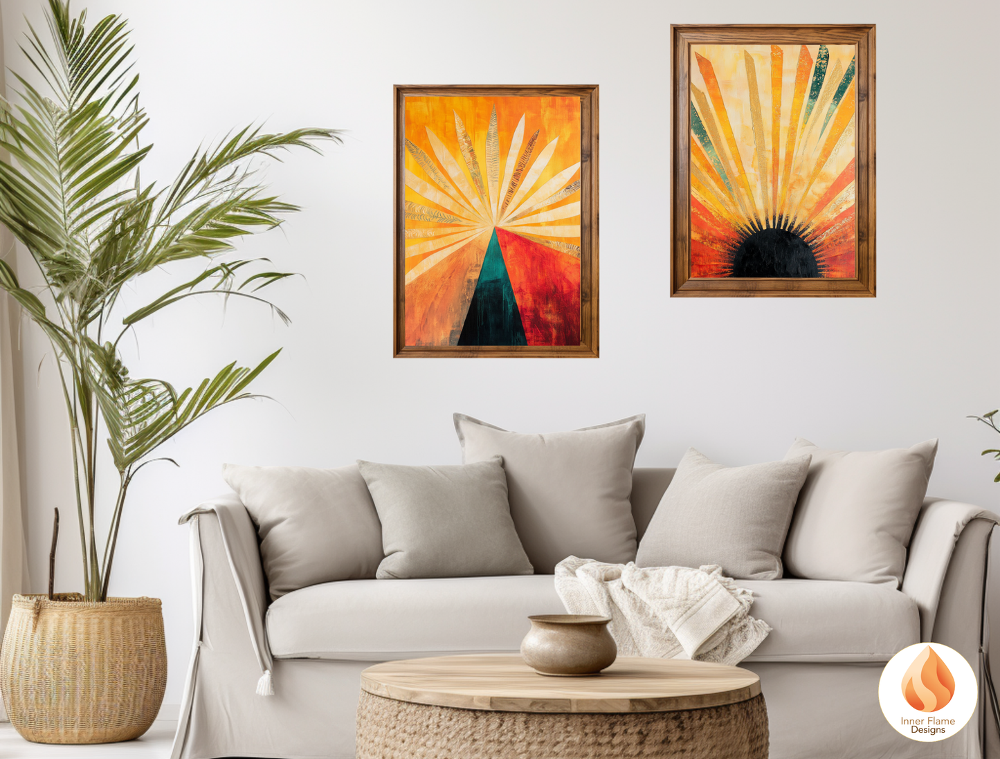 Vivid Cosmic Boho Wall Art Décor for Modern Home Design | Triptych Artwork (Series 1)