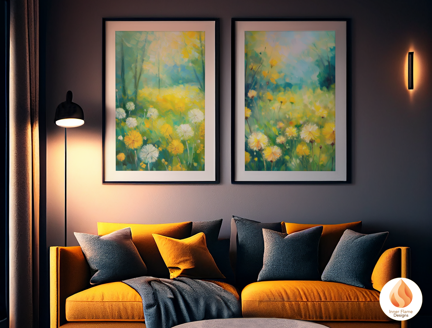 Vibrant Flower Artwork for Modern Home Design | Triptych Artwork