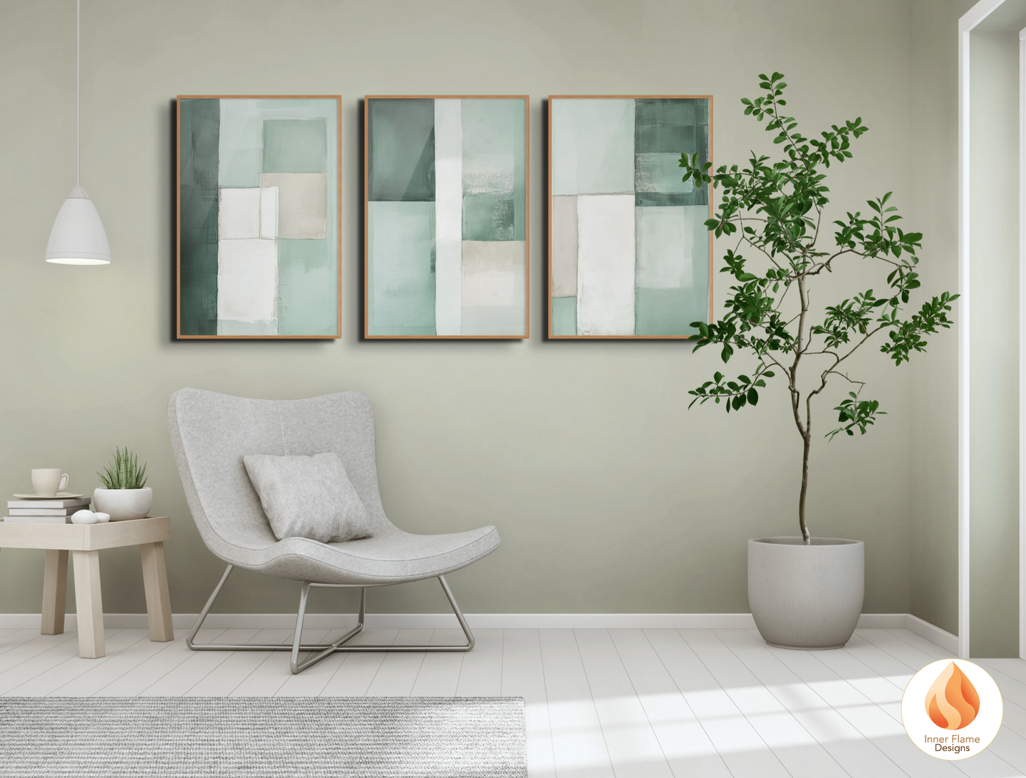 Gentle Minimalist Art for Modern Home Design | Triptych Artwork