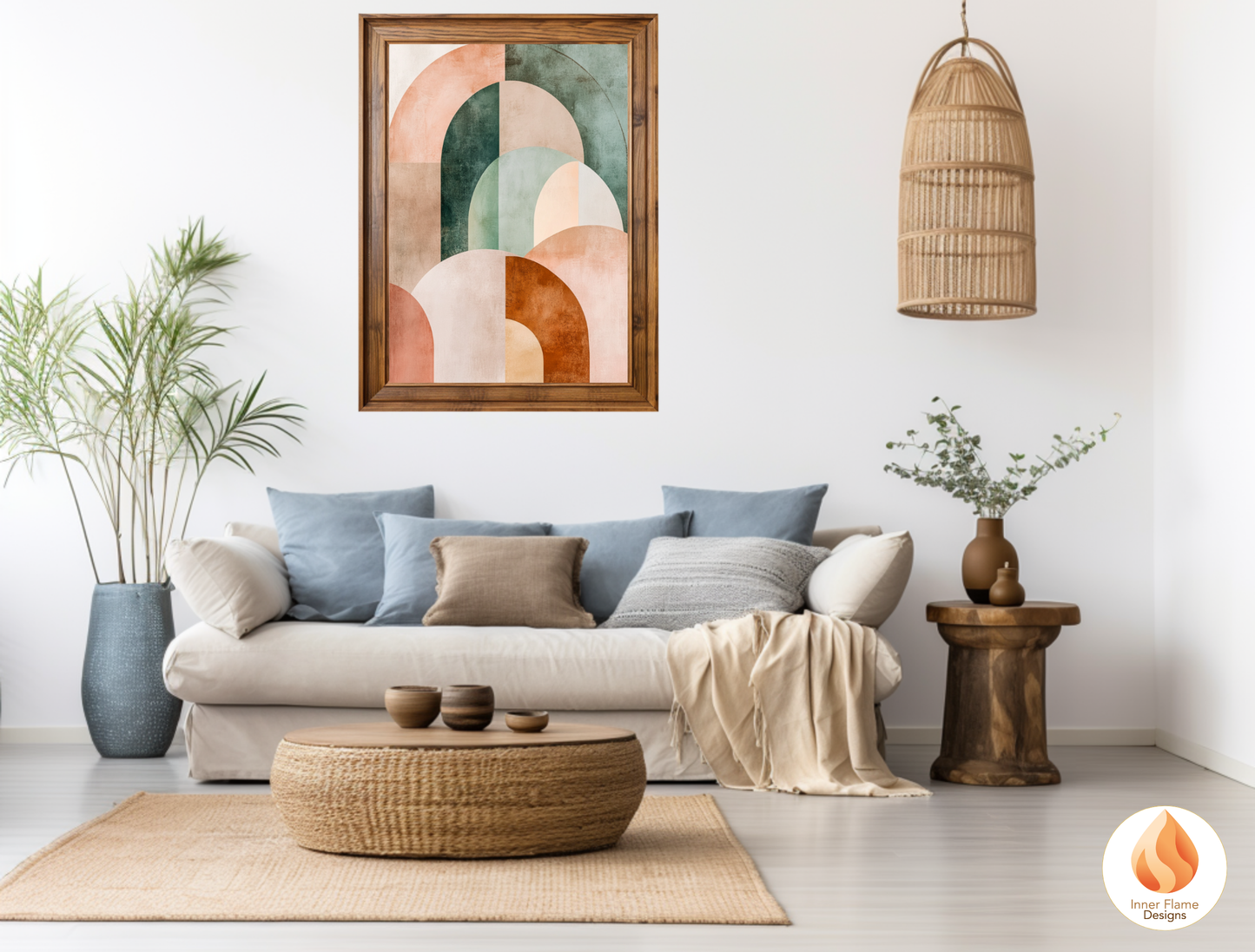 Harmonious Boho Wall Art Décor for Modern Home Design | Triptych Artwork