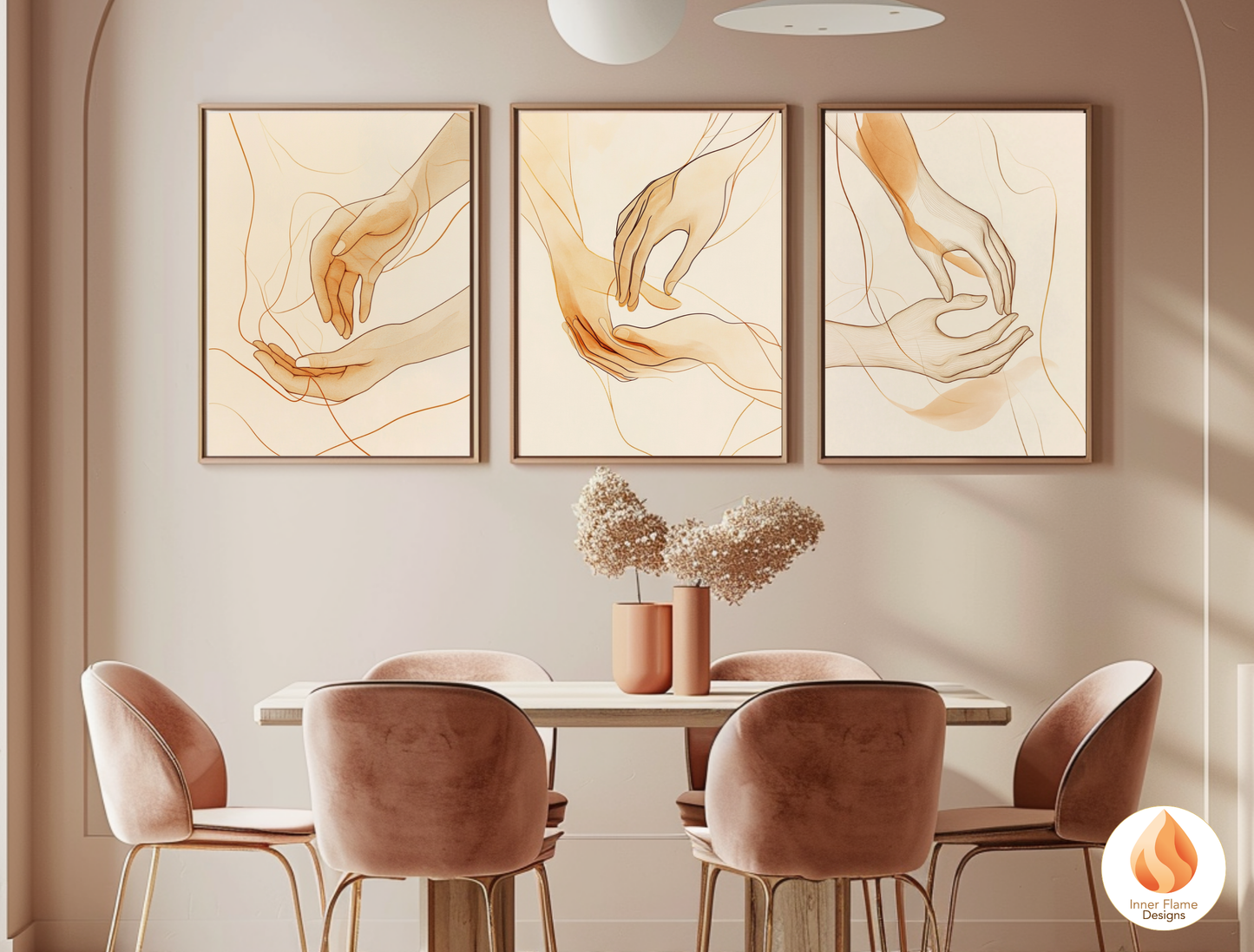 Sensual Line Art for Modern Home Design | Triptych Artwork