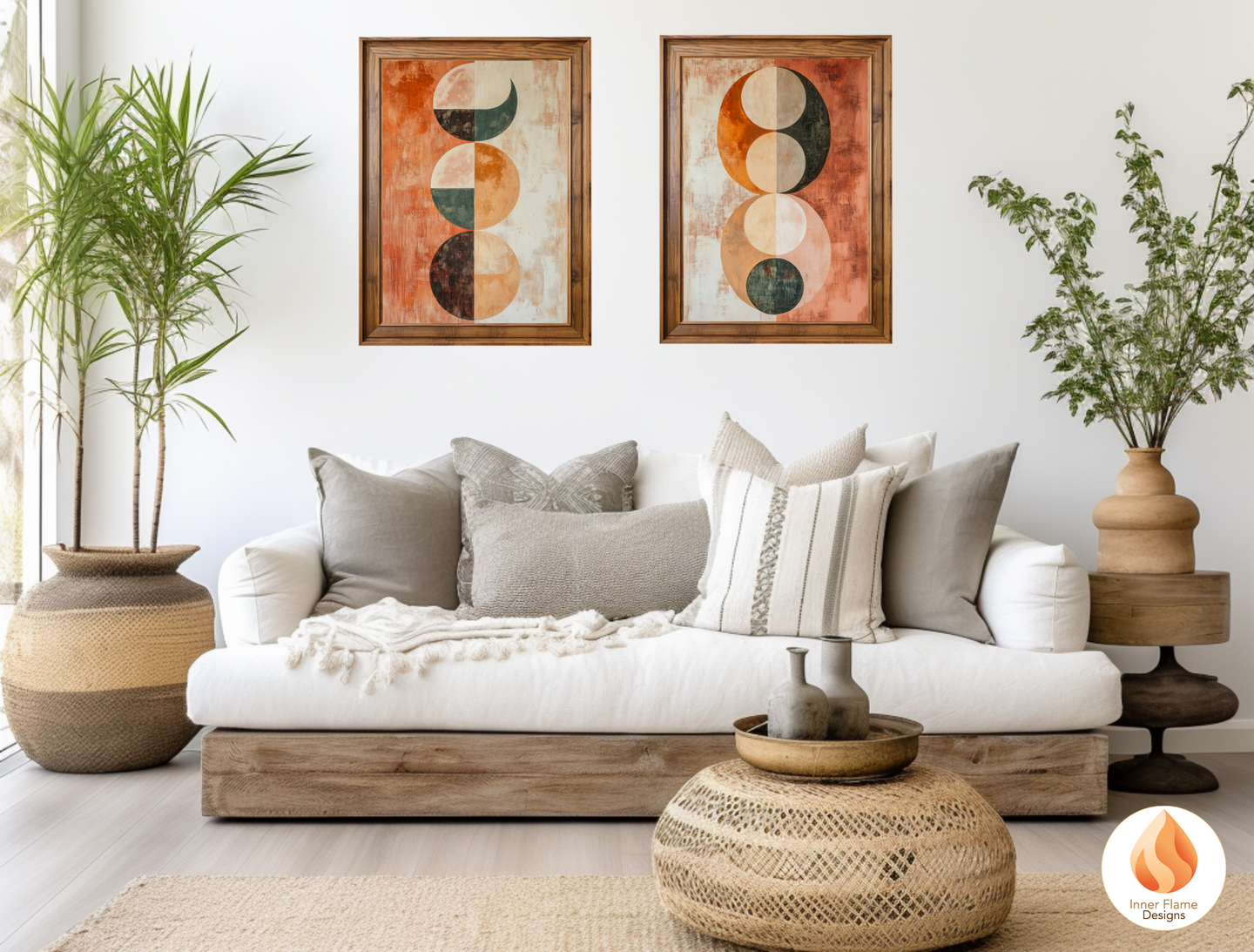 Cosmic Boho Wall Art Décor for Modern Home Design | Triptych Artwork (Series 2)