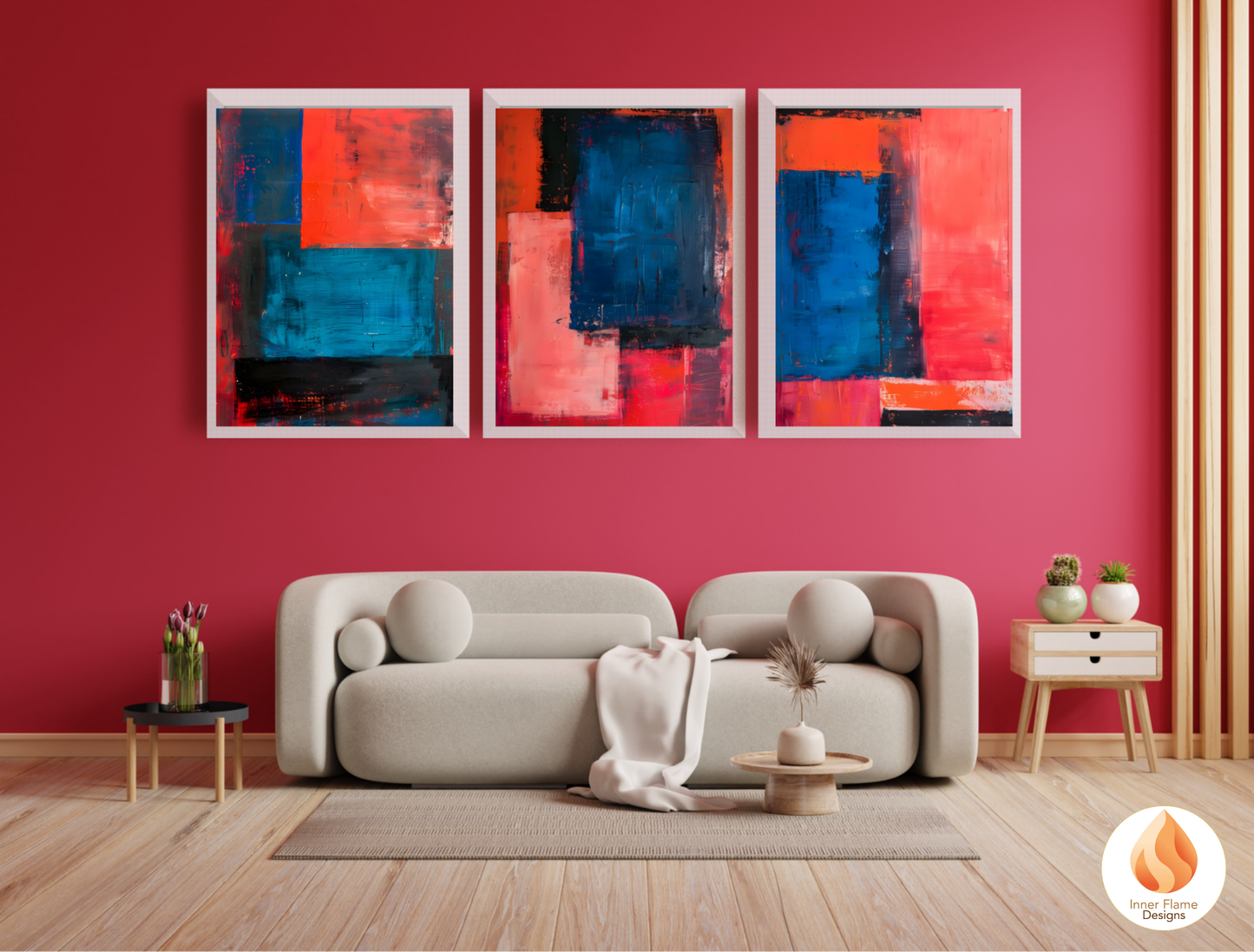 Striking Minimalist Art for Modern Home Design | Triptych Artwork