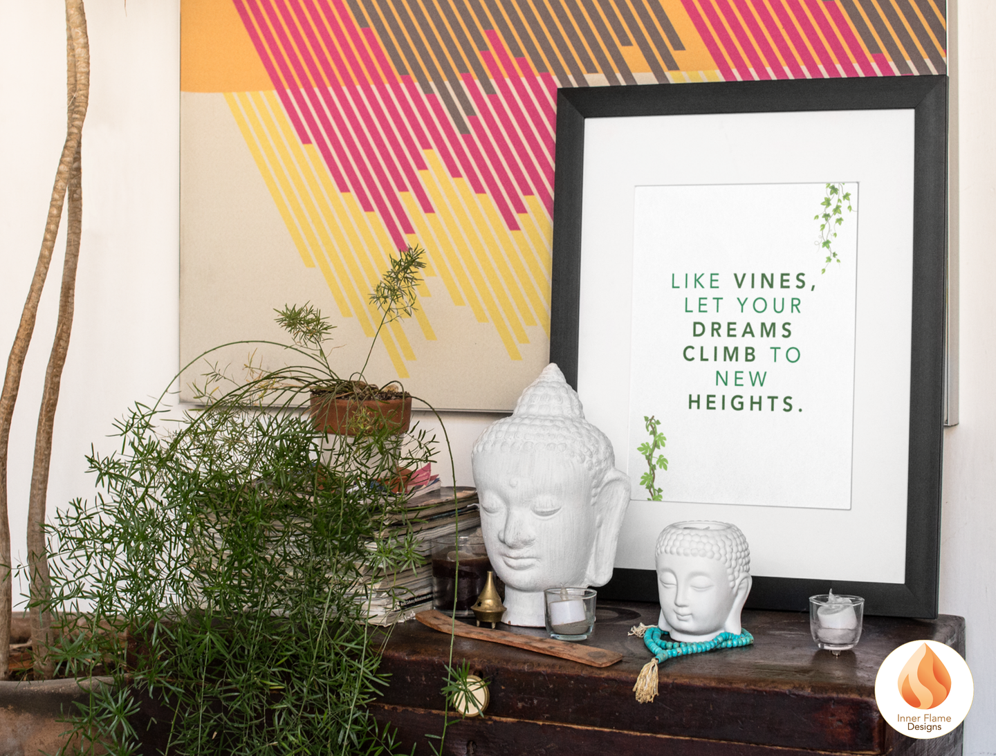 Motivational Poster with Nature-Inspired Quote 10 - "Like Vines, Let Your Dreams Climb To New Heights"