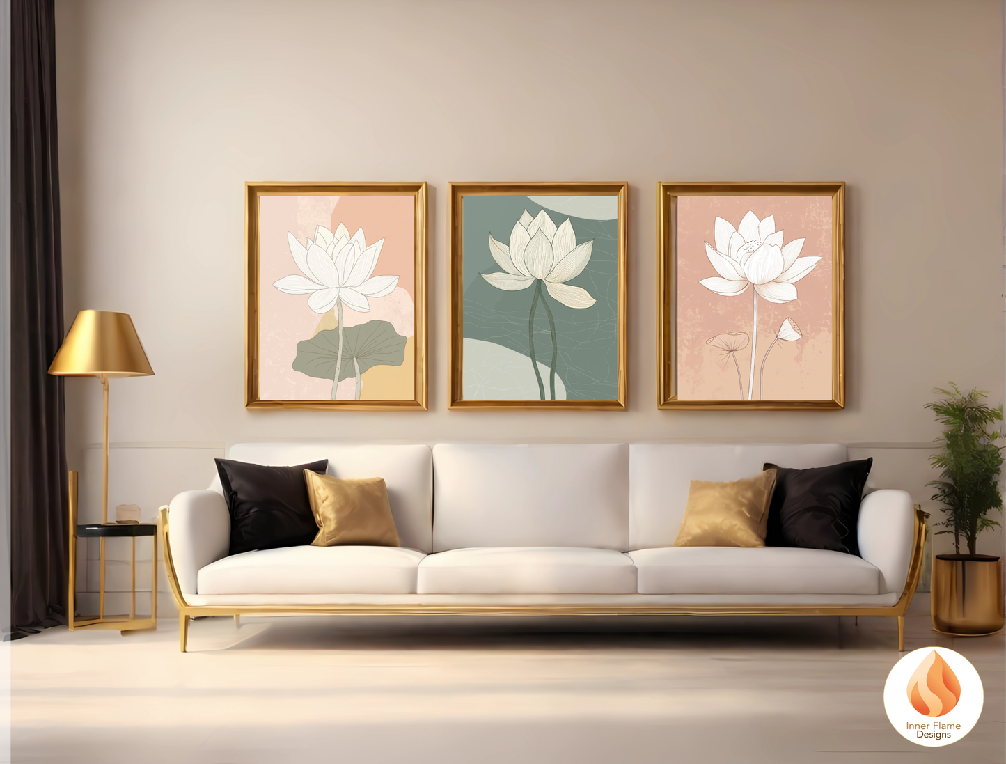 Subtle Japandi Art for Modern Home Design | Triptych Artwork (Series 3)