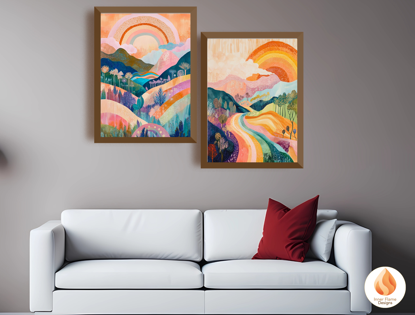 Dramatic Boho Wall Art Décor for Modern Home Design | Triptych Artwork (Series 2)