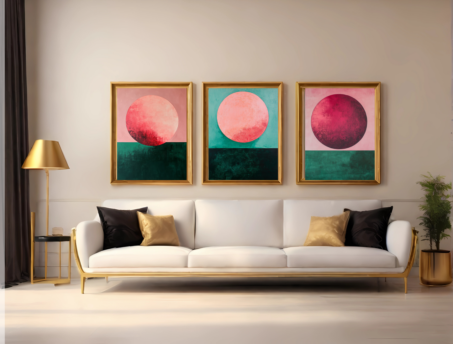 Dynamic Geometric Artwork for Modern Home Design | Triptych Artwork