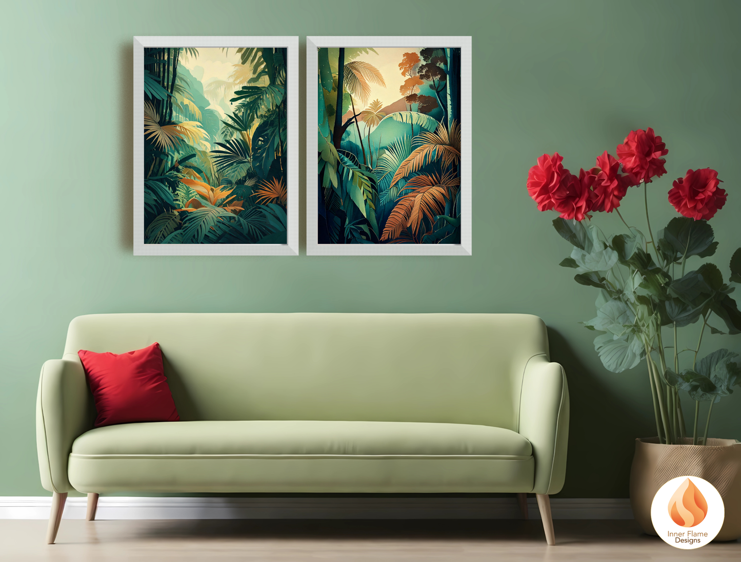Verdant Botanical Art for Modern Home Design | Triptych Artwork