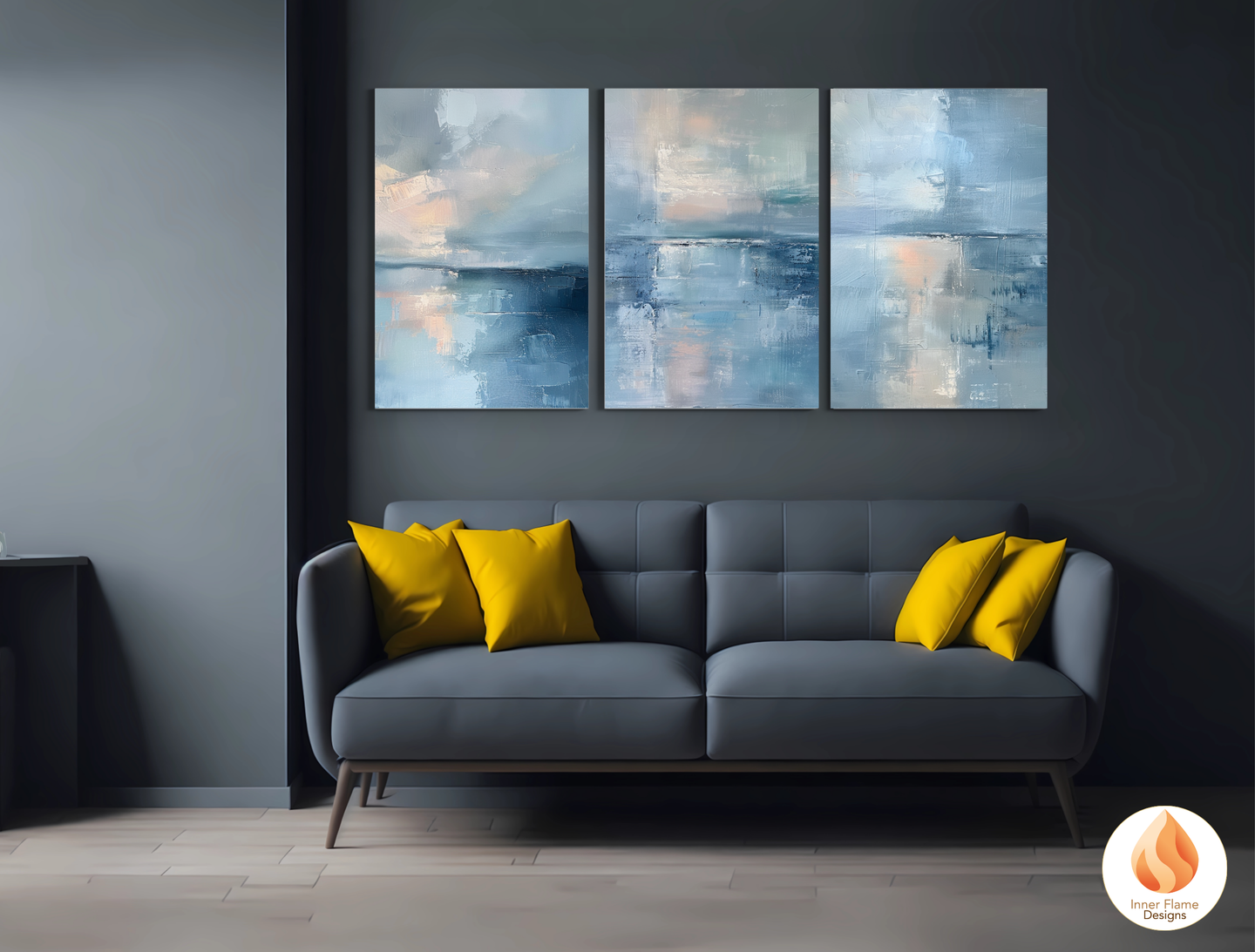 Serene Minimalist Art for Modern Home Design | Triptych Artwork