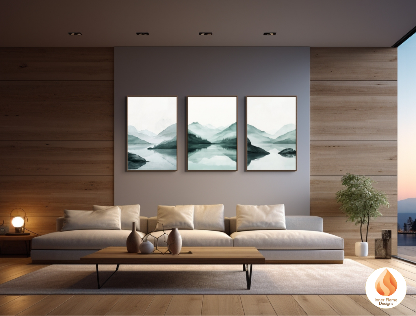 Meditative Japandi Art for Modern Home Design | Triptych Artwork