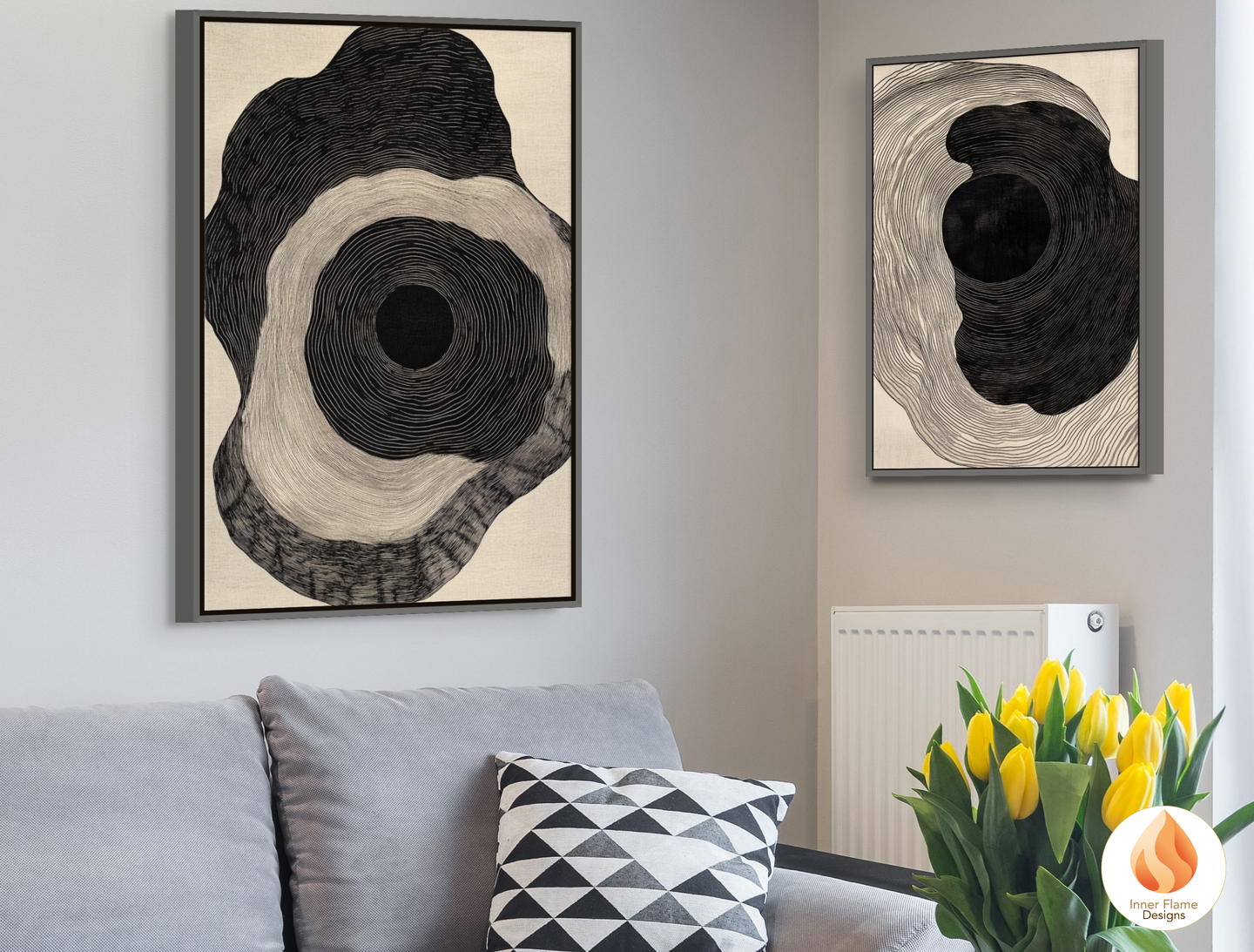 Intense Line Art for Modern Home Design | Triptych Artwork