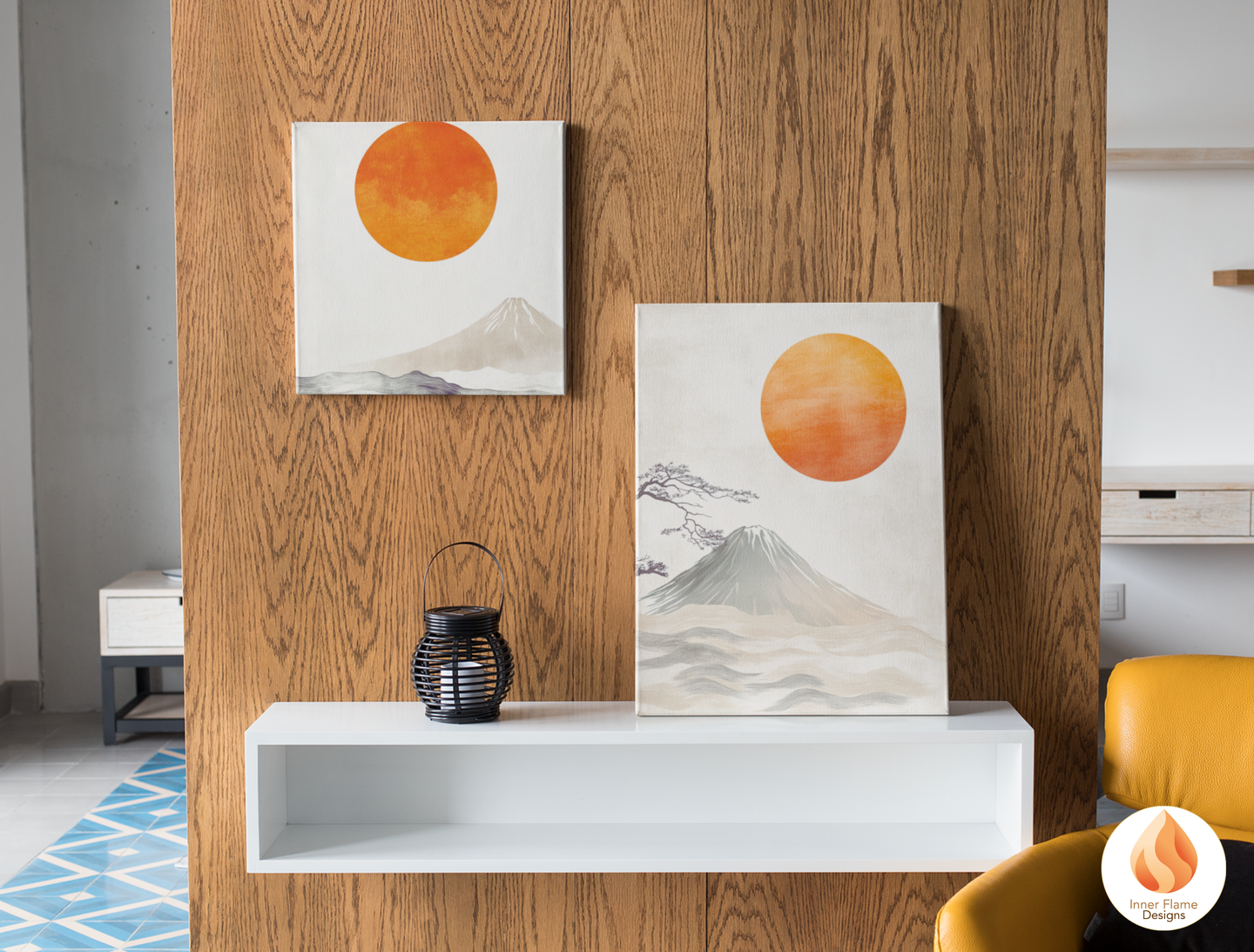 Harmonious Japandi Art for Modern Home Design | Diptych Artwork (Series 2)