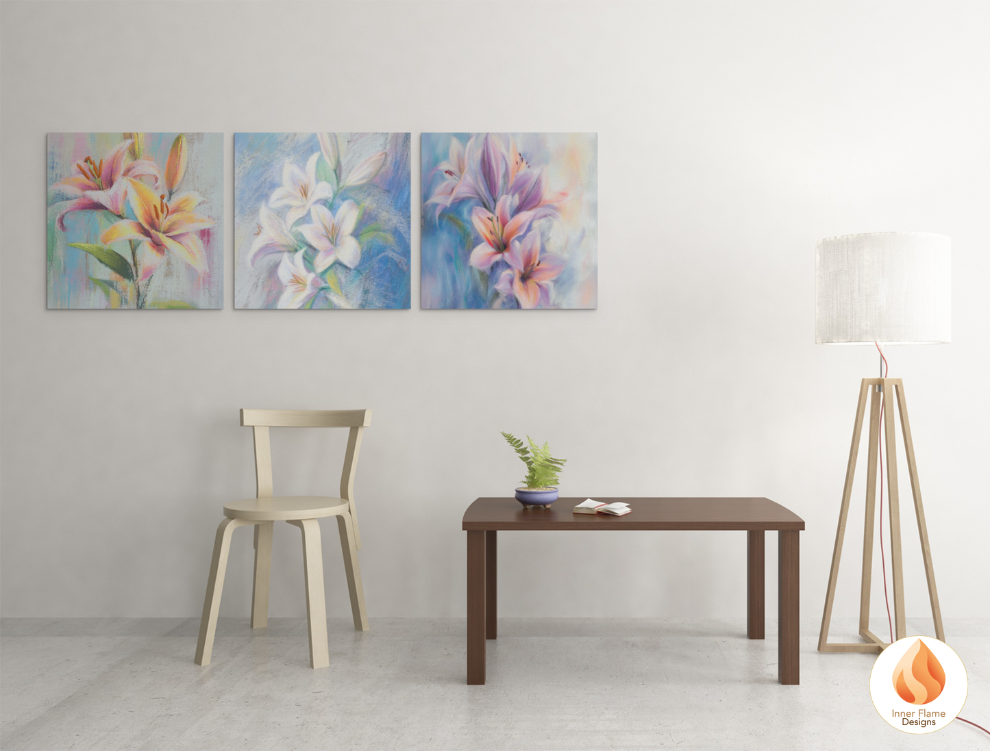 Delicate Flower Artwork for Modern Home Design | Four Piece Artwork