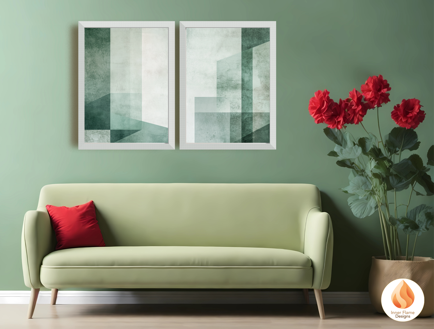 Simple Geometric Artwork for Modern Home Design | Triptych Artwork