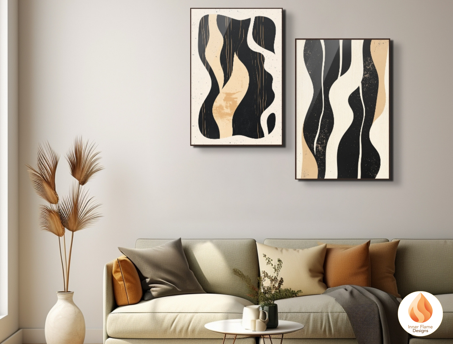 Elemental Minimalist Art for Modern Home Design | Triptych Artwork