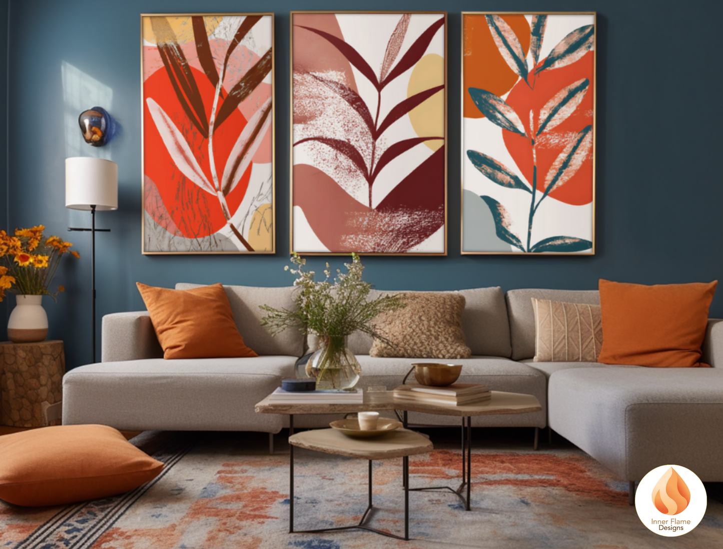 Bright Boho Wall Art Décor for Modern Home Design | Four Piece Wall Art