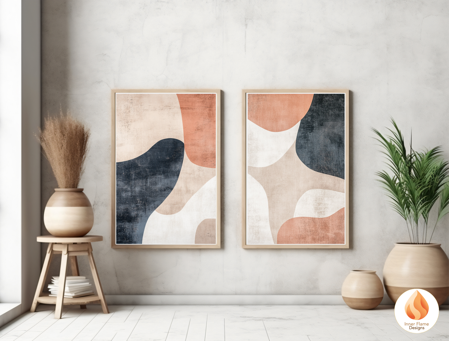 Organic Minimalist Art for Modern Home Design | Triptych Artwork