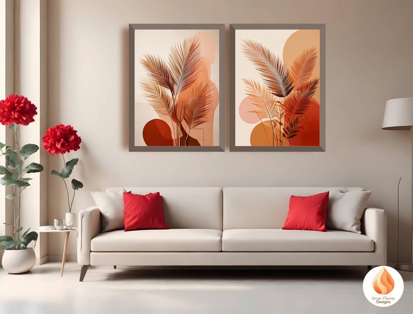 Radiant Botanical Art for Modern Home Design | Triptych Artwork