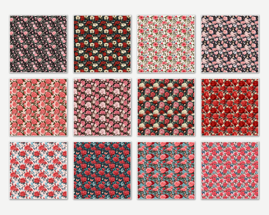 Bold Rose Floral Surface Patterns | Seamless Patterns for Wallpaper, Textiles, Packaging and Digital Designs