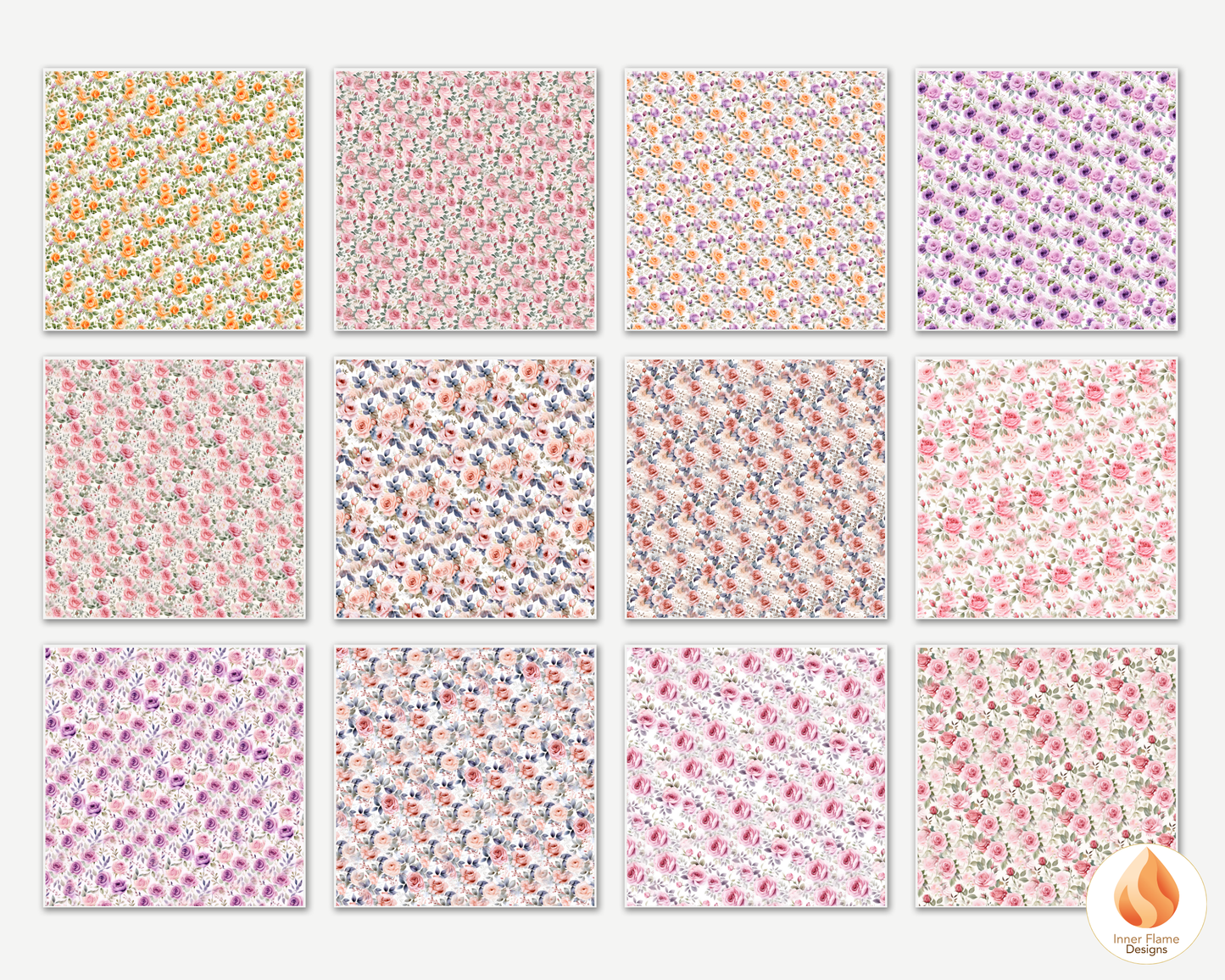 Elegant Rose Floral Surface Patterns | Seamless Patterns for Wallpaper, Textiles, Packaging and Digital Designs