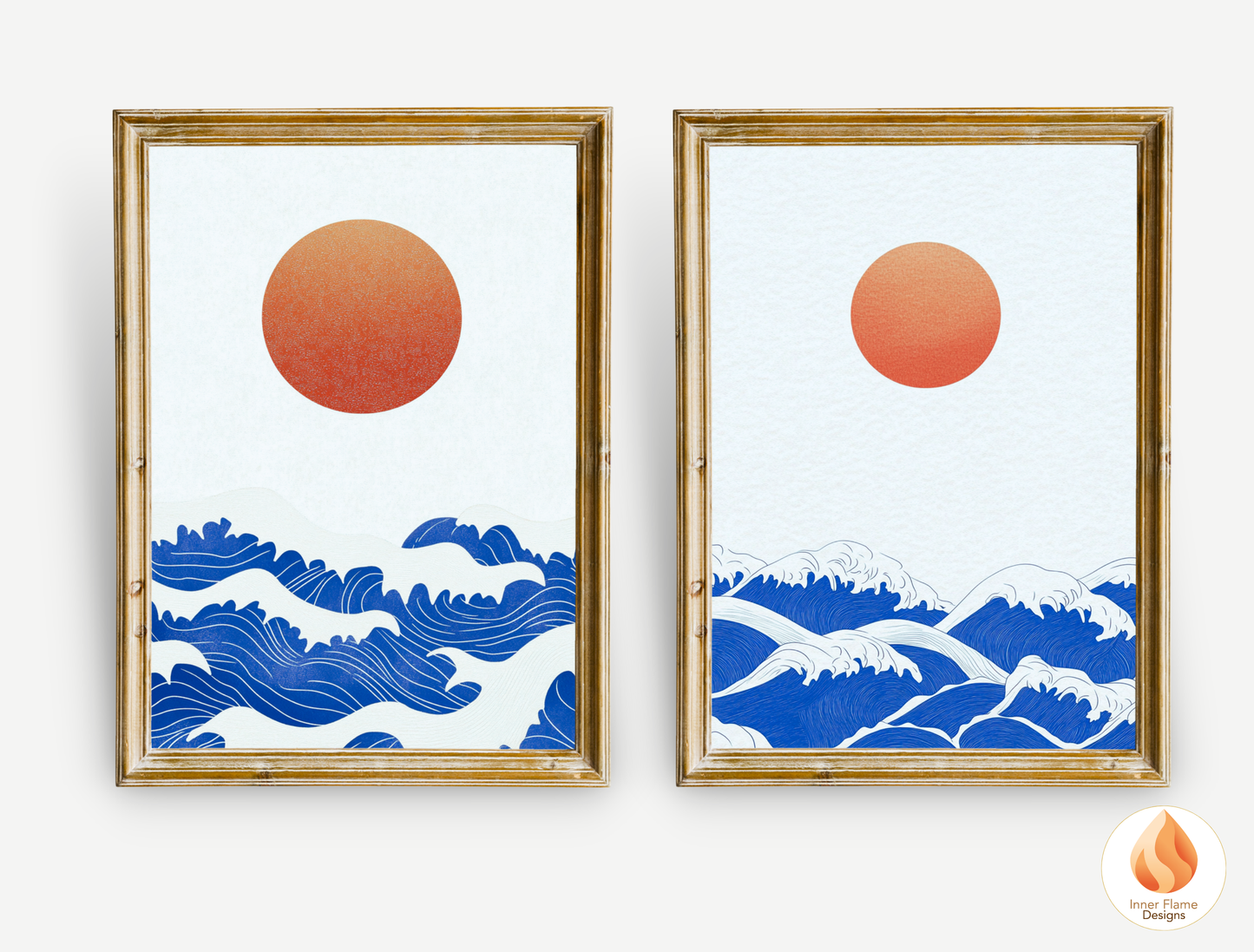 Vibrant Japandi Art for Modern Home Design | Diptych Artwork (Series 2)