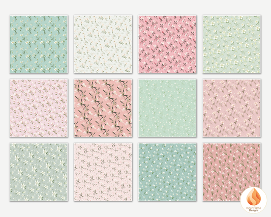 Japandi Lily Floral Surface Patterns | Seamless Patterns for Wallpaper, Textiles, Packaging and Digital Designs