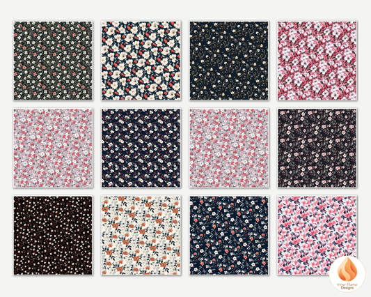 Japandi Rose Floral Surface Patterns | Seamless Patterns for Wallpaper, Textiles, Packaging and Digital Designs