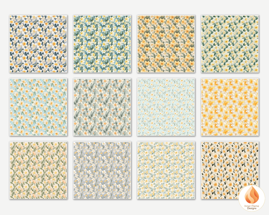 Spring Daffodil Floral Surface Patterns | Seamless Patterns for Wallpaper, Textiles, Packaging and Digital Designs