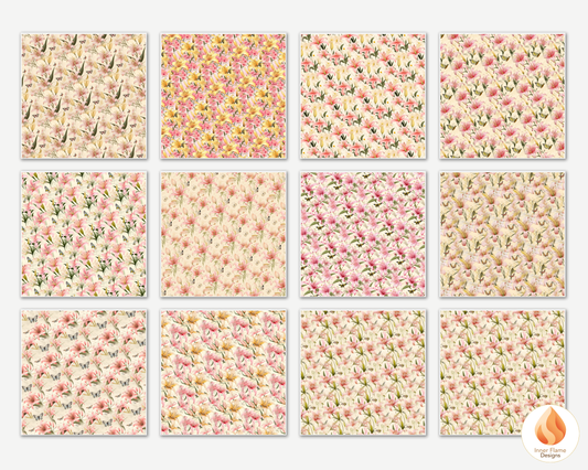 Spring Lily Floral Surface Patterns | Seamless Patterns for Wallpaper, Textiles, Packaging and Digital Designs