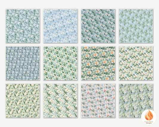 Tranquil Lily Floral Surface Patterns | Seamless Patterns for Wallpaper, Textiles, Packaging and Digital Designs